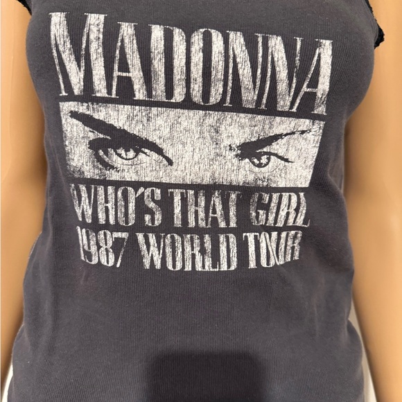 Vintage Trunk Ltd Gray Madonna who’s that girl Tank Top - Picture 2 of 3